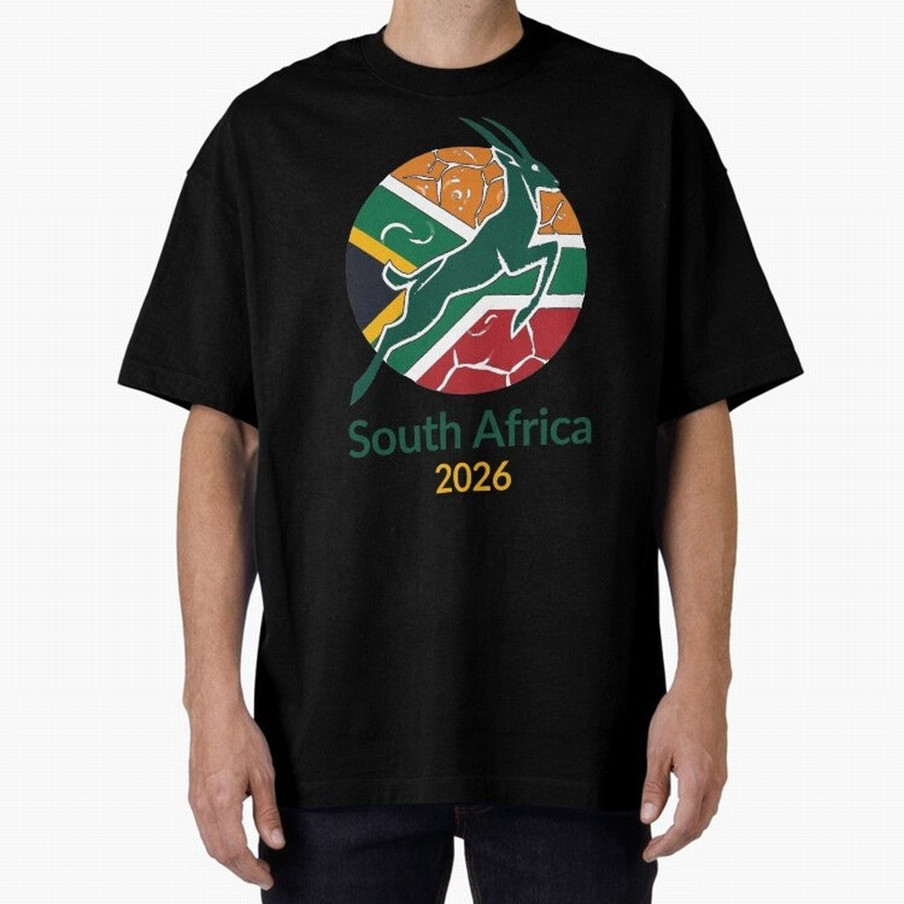 South Africa 2026 Oversized T-Shirt Bring Stadium Energy to Match Day Hype around FIFA World Cup 2026, Haaland, Germany, Soccer Culture, Superstar Moments, National Team Dreams and Competitive Fire; Ideal for Passionate Fans Who Love Underdog
