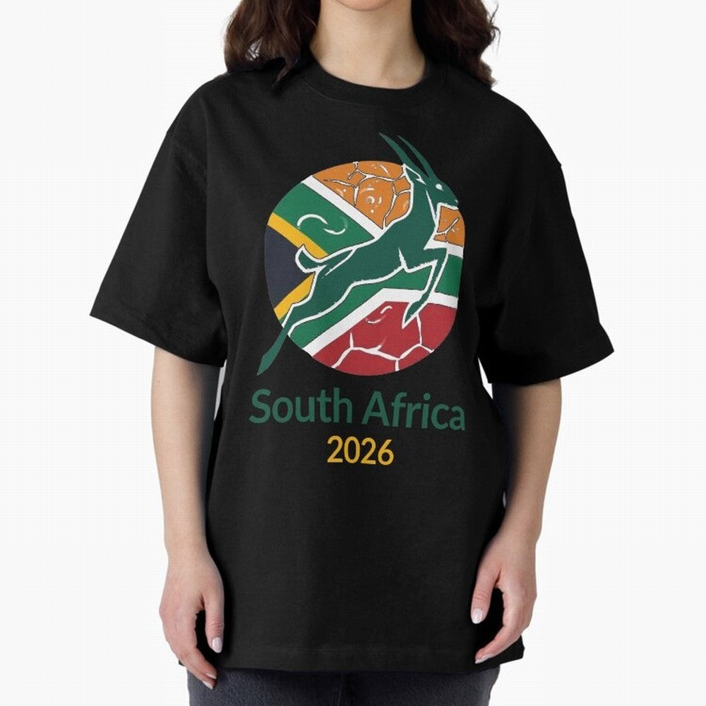 South Africa 2026 Oversized T-Shirt Bring Stadium Energy to Match Day Hype around FIFA World Cup 2026, Haaland, Germany, Soccer Culture, Superstar Moments, National Team Dreams and Competitive Fire; Ideal for Passionate Fans Who Love Underdog