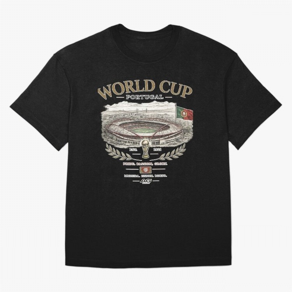 Portugal World Cup Estadio Da Luz Oversized T-Shirt Relive the Noise and Pride of FIFA World Cup 2026 Group Stage Spirit, Driven by Spain, Mbappe, Sports Nostalgia, International Competition, Famous Players and Unforgettable Victories; Created for