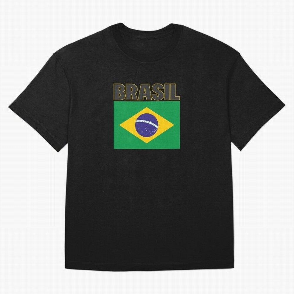 Brasil Flag Oversized T-Shirt Refresh Global Football Passion for FIFA World Cup 2026 USA Canada Mexico, Made for Messi, CR7 and Mbappe, Brazil, Champion Mindset, Group Stage Buzz, Knockout Tension and Passionate Fan Culture; Ideal for Passionate