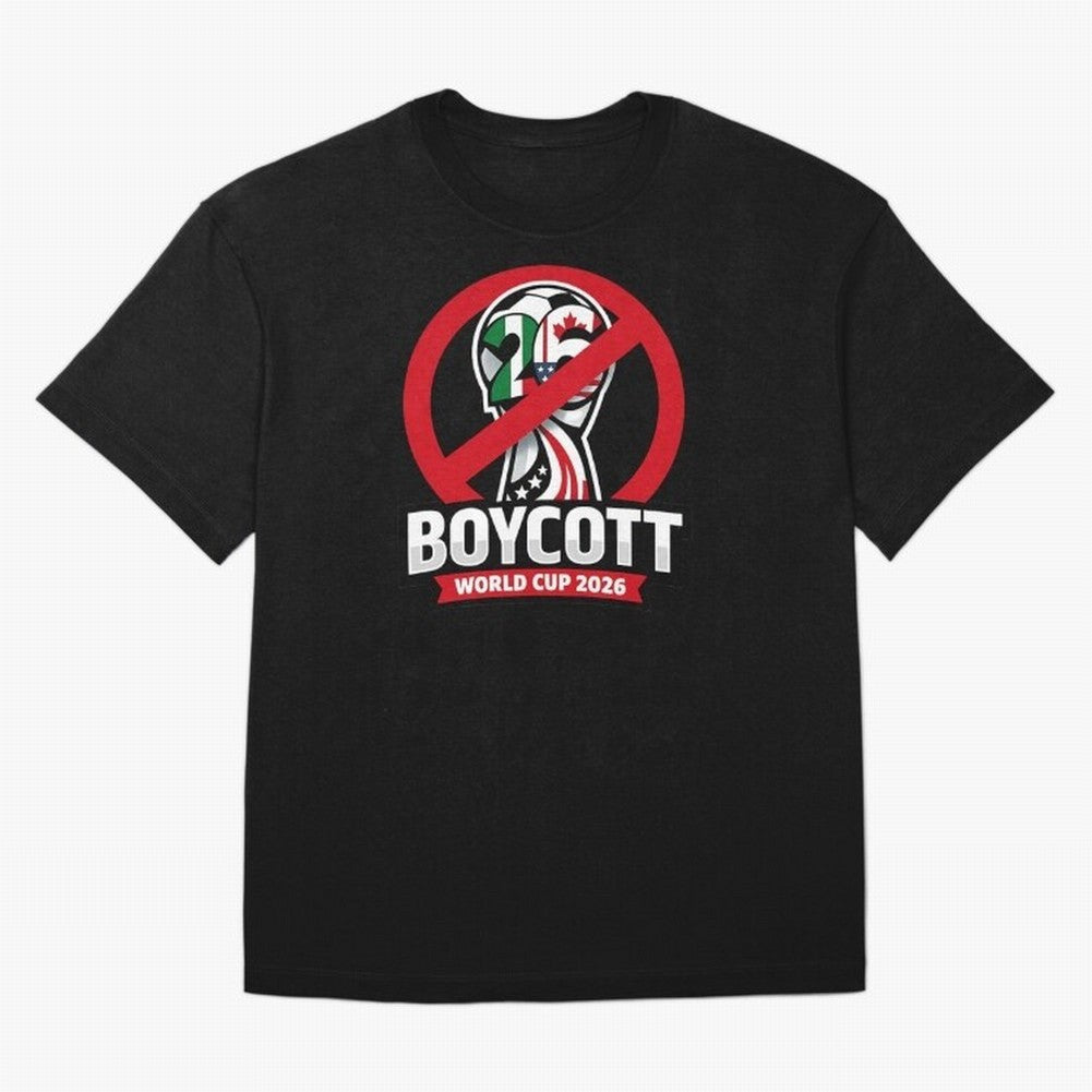 Boycott 2026 World Cup Oversized T-Shirt Step into Global Football Passion for FIFA World Cup 2026 USA Canada Mexico, Filled with Neymar, Haaland and Cristiano Ronaldo, Netherlands, Match Day Excitement, Supporter Culture, Golden Goals and Global