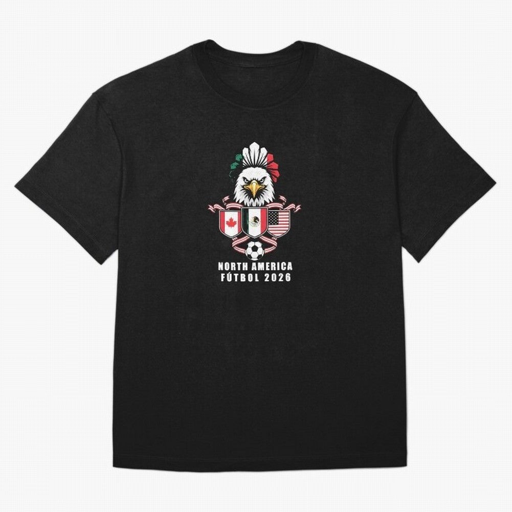 North America Football Spirit 2026 T-Shirt_82768088 Oversized T-Shirt Stand with Global Football Passion for FIFA World Cup 2026, Featuring Haaland, Spain and Netherlands, Sports Nostalgia, International Competition, Famous Players and