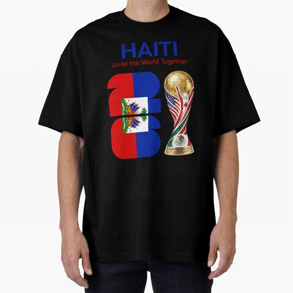 World Cup 2026, IMG 024, HAITI 014 Oversized T-Shirt Turn Football Passion into FIFA World Cup 2026 Spirit, Centered on Argentina, France and Brazil, Neymar, Global Supporter Spirit, Legendary Goals, National Colors and Tournament Celebration; Made