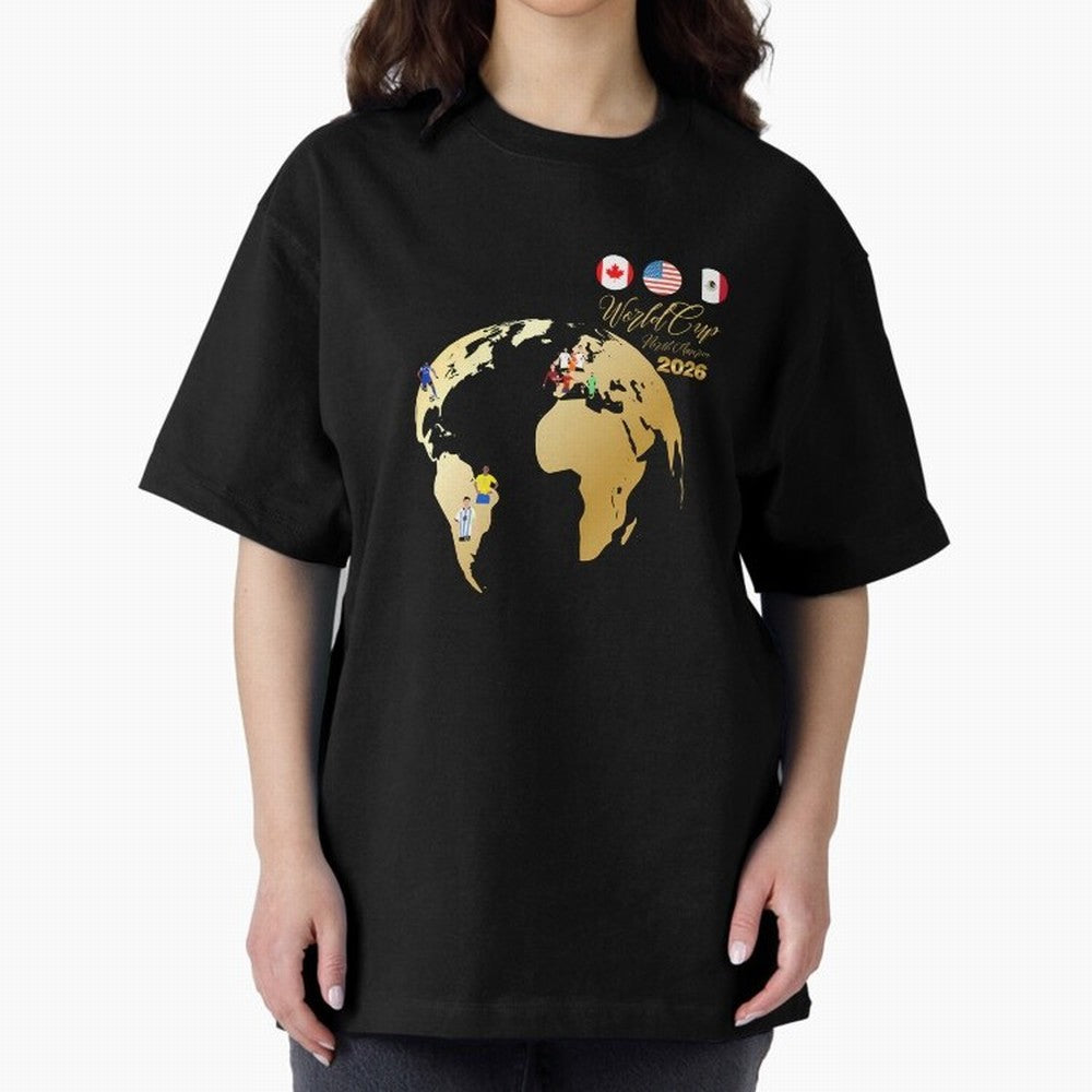 World Cup 2026 T-Shirt_70890629 Oversized T-Shirt Honor Champions and Dreams in Match Day Hype around FIFA World Cup 2026 USA Canada Mexico, Mbappe, Spain and Netherlands, Tournament Hype, Historic Matchups, Family Viewing Parties and Global Sports