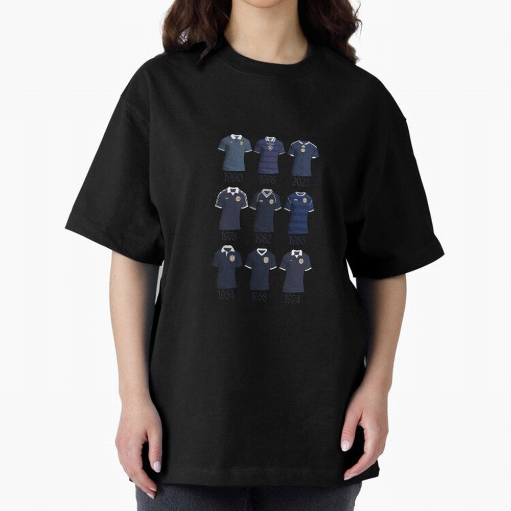 Scotland World Cup Kits Oversized T-Shirt Show Championship Spirit for Global Football Passion for FIFA World Cup 2026, with Messi and Cristiano Ronaldo, England, France and Netherlands, Global Supporter Spirit, Legendary Goals, National Colors and