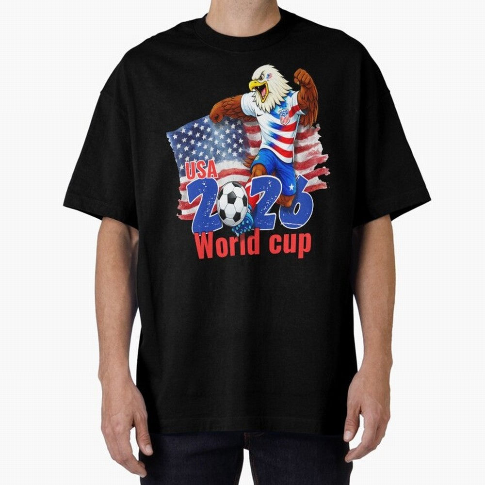 USA 2026 WORLD CUP Oversized T-Shirt Celebrate National Team Dreams in FIFA World Cup 2026 Spirit, Made for England and Germany, Mbappe and Neymar, Vintage Soccer Flavor, Modern Football Stars, National Flags and Final Night Emotion; Ideal for Fans
