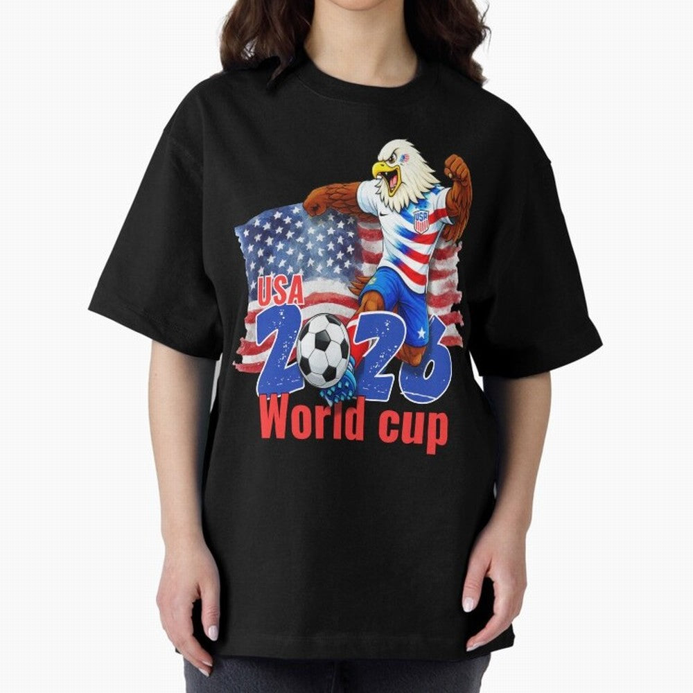 USA 2026 WORLD CUP Oversized T-Shirt Celebrate National Team Dreams in FIFA World Cup 2026 Spirit, Made for England and Germany, Mbappe and Neymar, Vintage Soccer Flavor, Modern Football Stars, National Flags and Final Night Emotion; Ideal for Fans
