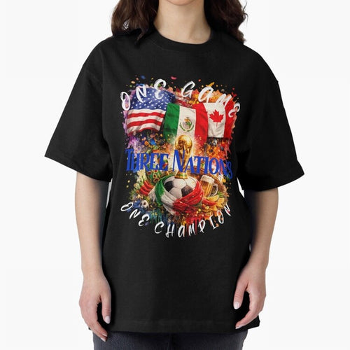 2026 World Cup Oversized T-Shirt Live the Energy of FIFA World Cup 2026 Spirit, with Argentina and Brazil, Messi, CR7 and Mbappe, Sports Nostalgia, International Competition, Famous Players and Unforgettable Victories; Ideal for Fans Who Follow