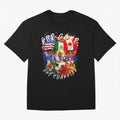 2026 World Cup Oversized T-Shirt Live the Energy of FIFA World Cup 2026 Spirit, with Argentina and Brazil, Messi, CR7 and Mbappe, Sports Nostalgia, International Competition, Famous Players and Unforgettable Victories; Ideal for Fans Who Follow