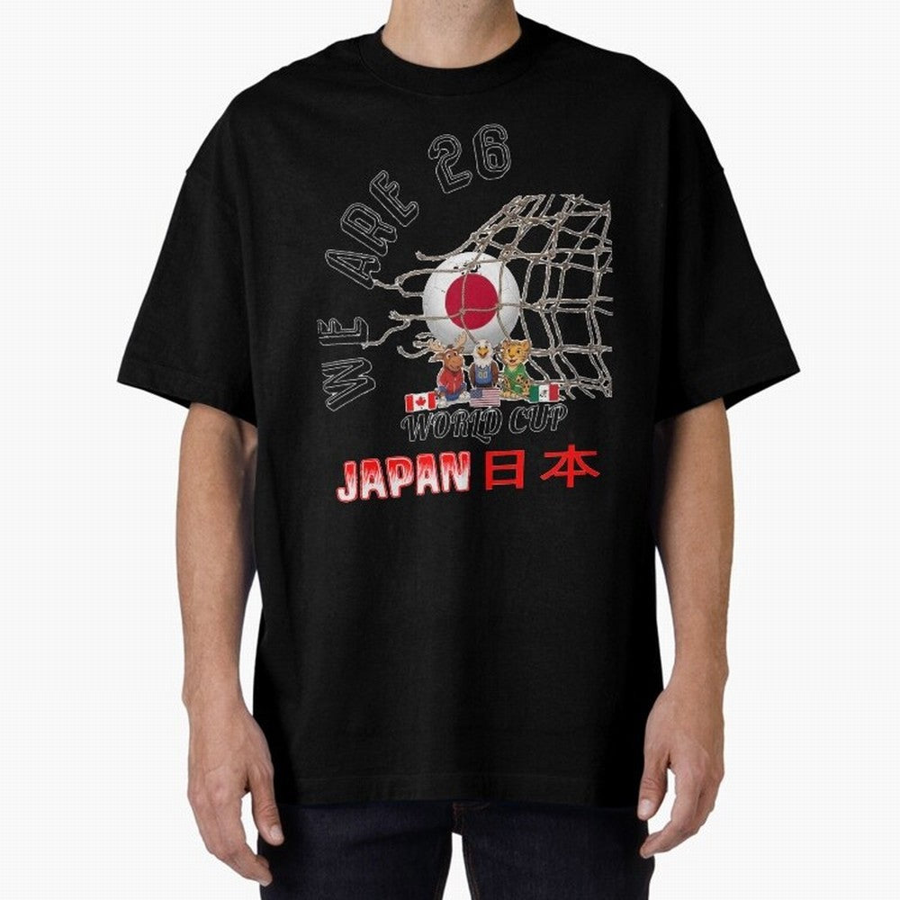 World cup 26 - Japan Oversized T-Shirt Make Game Day About FIFA World Cup 2026 USA Canada Mexico Spirit, Connected to Argentina, France and Brazil, Messi, Classic Soccer Heritage, Championship Pressure, Fan Loyalty and International Pride; Great