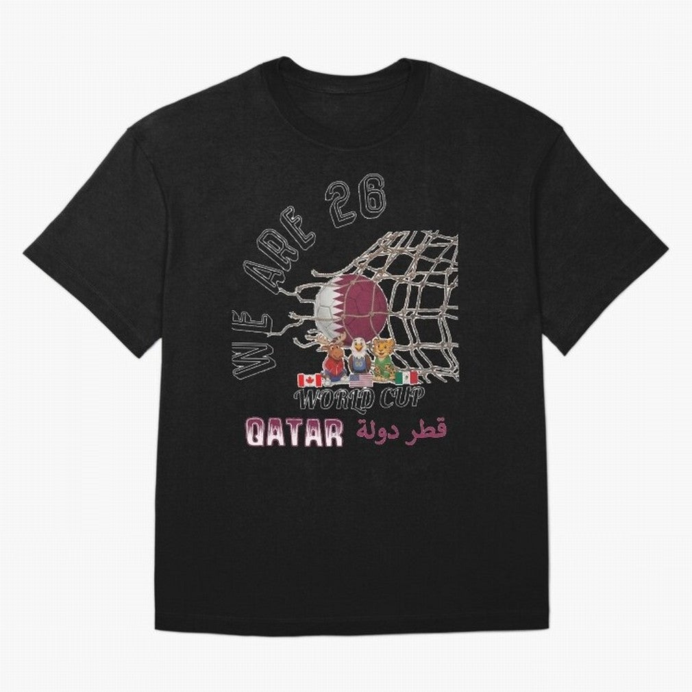 World cup 26 - Qatar Oversized T-Shirt Refresh FIFA World Cup 2026 Group Stage for Fans of CR7 and Spain and Netherlands, Bringing Soccer Culture, Superstar Moments, National Team Dreams and Competitive Fire; Made for Die Hard Supporters, Soccer