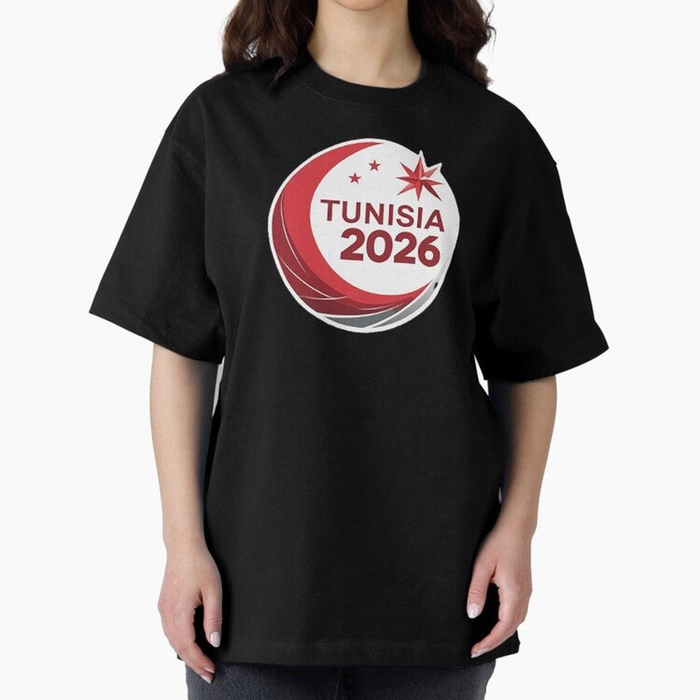 Tunisia 2026 Oversized T-Shirt Honor the FIFA World Cup 2026 Journey through Messi, CR7 and Mbappe Highlights, Brazil, Portugal and Argentina Pride, Football Festival Excitement, Trophy Ambitions, Country Rivalries and Star Player Buzz; Perfect for