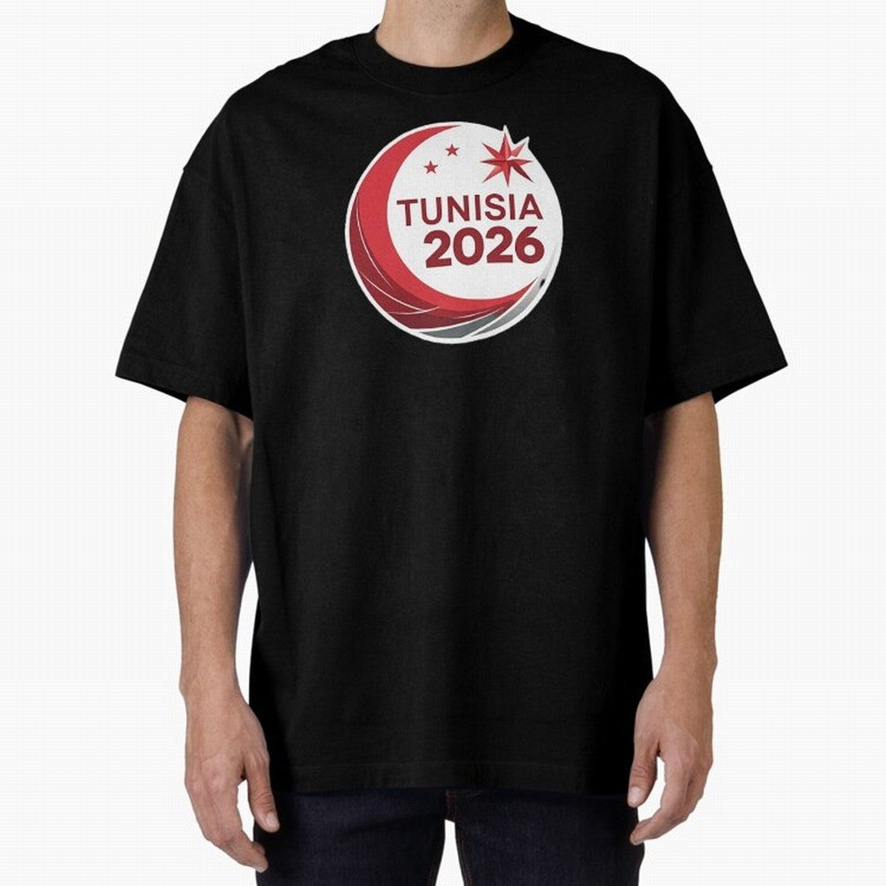 Tunisia 2026 Oversized T-Shirt Honor the FIFA World Cup 2026 Journey through Messi, CR7 and Mbappe Highlights, Brazil, Portugal and Argentina Pride, Football Festival Excitement, Trophy Ambitions, Country Rivalries and Star Player Buzz; Perfect for
