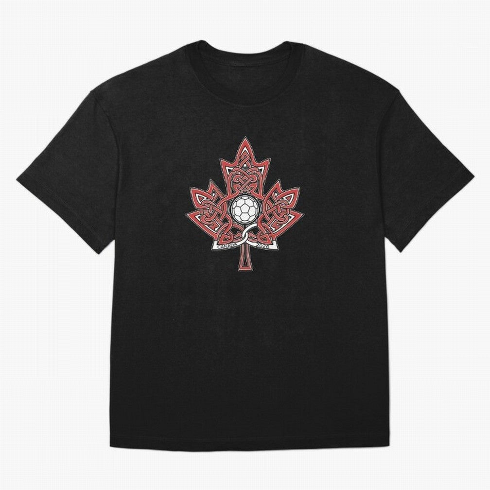 Interwoven Maple Leaf Canada Soccer 2026 T-Shirt_83135197 Oversized T-Shirt Make Every Kick Count in FIFA World Cup 2026 USA Canada Mexico for Fans of Neymar, Haaland and Cristiano Ronaldo and Portugal, Bringing Fan Favorite Moments, National Team