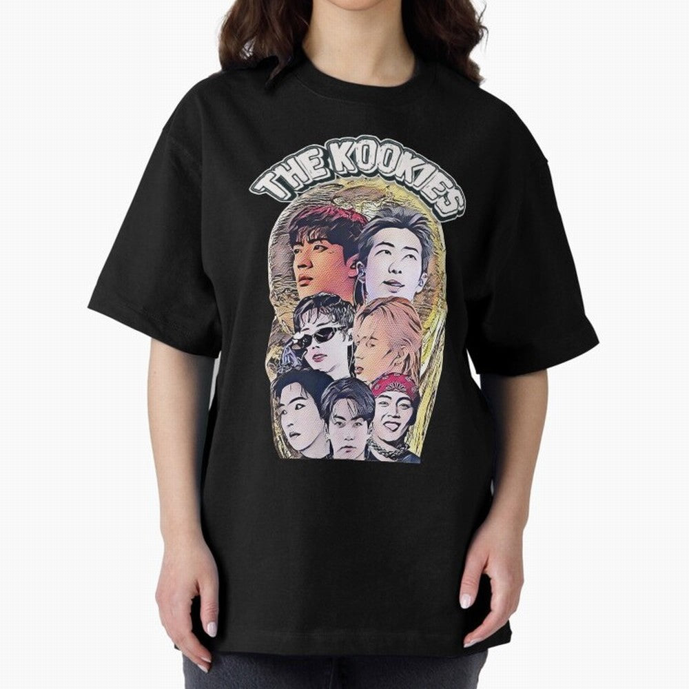 The Kookies - BTS Design Oversized T-Shirt Turn Up for the FIFA World Cup 2026 USA Canada Mexico Journey through Messi, CR7 and Mbappe Highlights, Brazil Pride, Retro Football Energy, Iconic Rivalries, Trophy Chase Drama and Stadium Atmosphere;