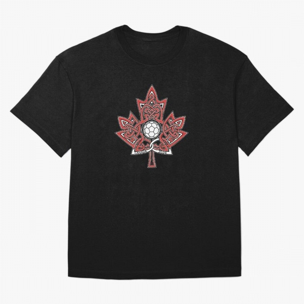 Interwoven Maple Leaf Canada Soccer 2026 T-Shirt_83135197 Oversized T-Shirt Celebrate the Magic of Match Day Hype around FIFA World Cup 2026, Messi and Cristiano Ronaldo, Brazil, Football History, Final Match Energy, Crowd Noise and Once in a
