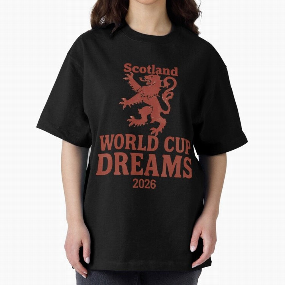 Scotland World Cup Dreams 2026 Oversized T-Shirt Show Your Love for Global Football Passion for FIFA World Cup 2026 Group Stage, Inspired by CR7, Portugal, Spain and Germany, Fan Favorite Moments, National Team Passion, Big Match Drama and Soccer