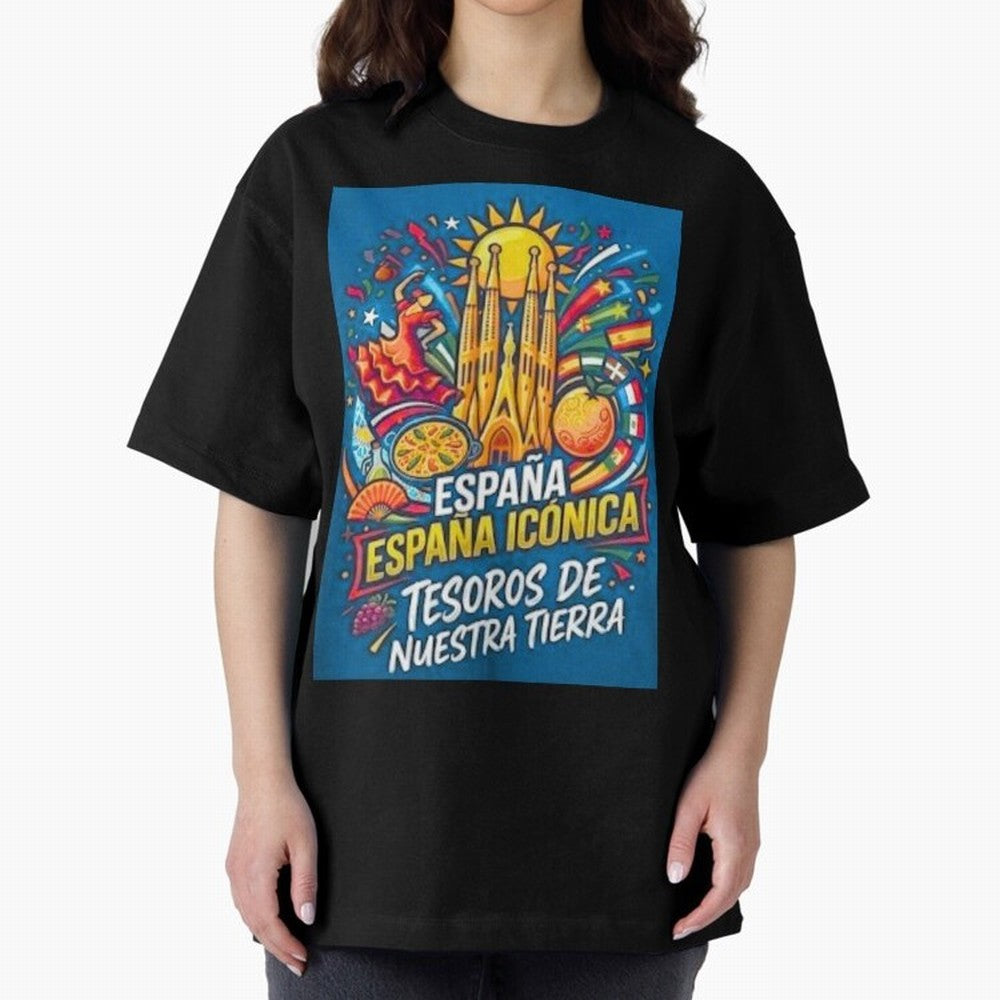 Spain Oversized T-Shirt Relive Legendary Nights from FIFA World Cup 2026 USA Canada Mexico Made for CR7 and Messi, Spain Energy, Global Supporter Spirit, Legendary Goals, National Colors and Tournament Celebration; Ideal for Passionate Fans Who