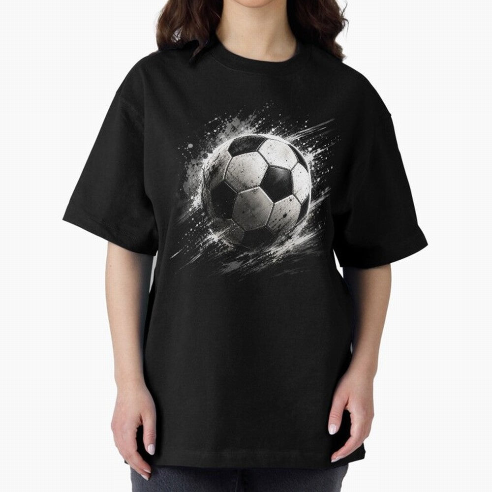 Football Oversized T-Shirt Show Up for the Glory of Match Day Hype around FIFA World Cup 2026, CR7 and Messi, Portugal, Spain and Germany, Vintage Soccer Flavor, Modern Football Stars, National Flags and Final Night Emotion; Made for Die Hard