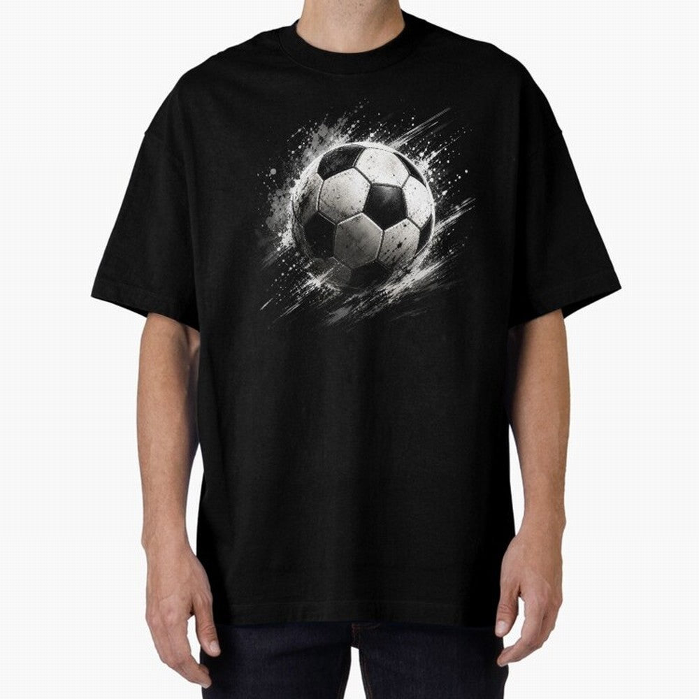 Football Oversized T-Shirt Show Up for the Glory of Match Day Hype around FIFA World Cup 2026, CR7 and Messi, Portugal, Spain and Germany, Vintage Soccer Flavor, Modern Football Stars, National Flags and Final Night Emotion; Made for Die Hard