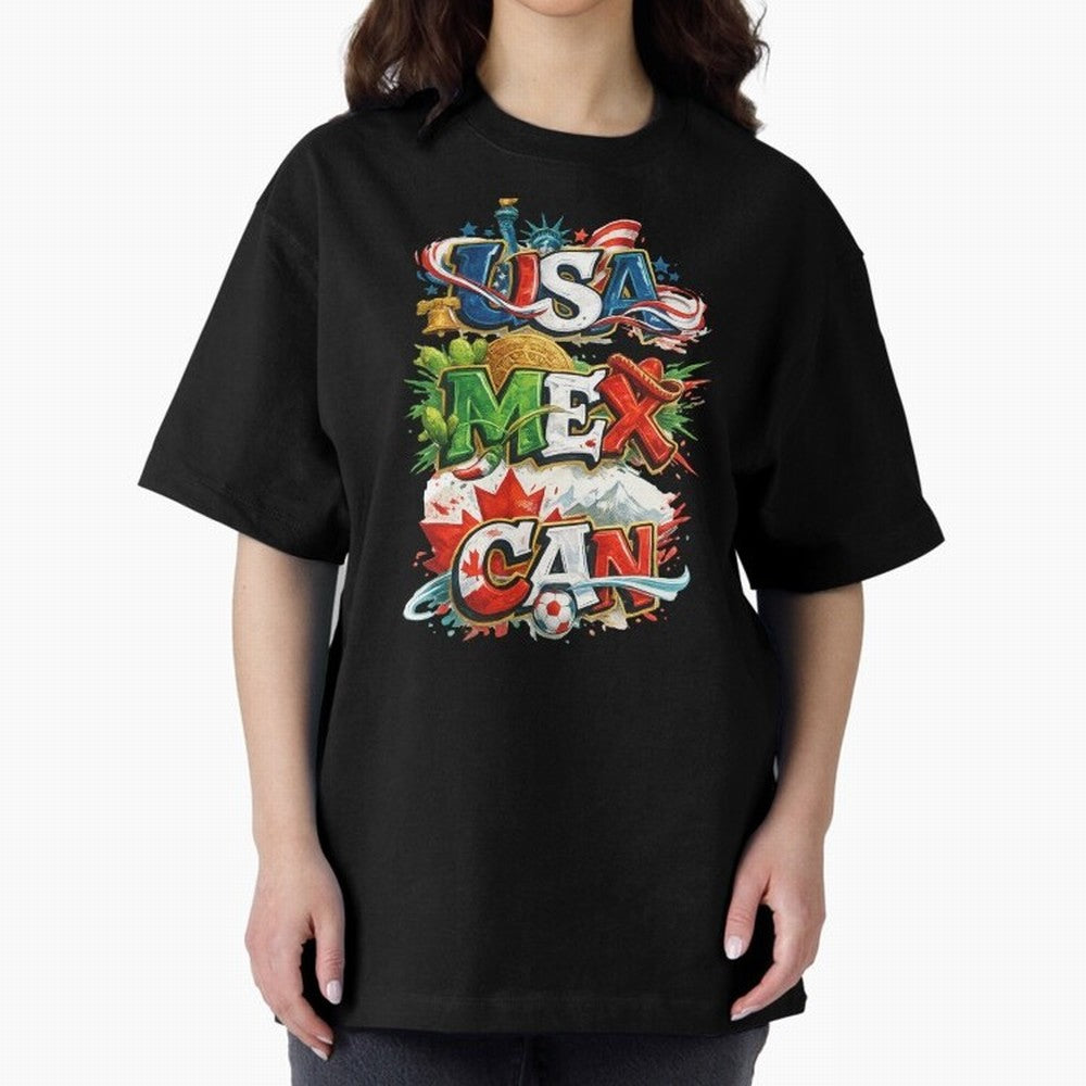 World Cup 2026 USA Canada Mexico Oversized T-Shirt Make Every Kick Count in FIFA World Cup 2026 Group Stage Made for Cristiano Ronaldo, Netherlands Energy, Global Supporter Spirit, Legendary Goals, National Colors and Tournament Celebration; Ideal