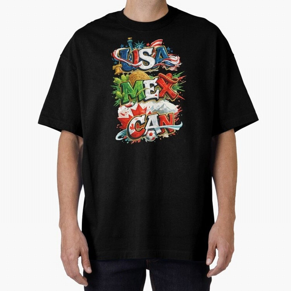 World Cup 2026 USA Canada Mexico Oversized T-Shirt Make Every Kick Count in FIFA World Cup 2026 Group Stage Made for Cristiano Ronaldo, Netherlands Energy, Global Supporter Spirit, Legendary Goals, National Colors and Tournament Celebration; Ideal