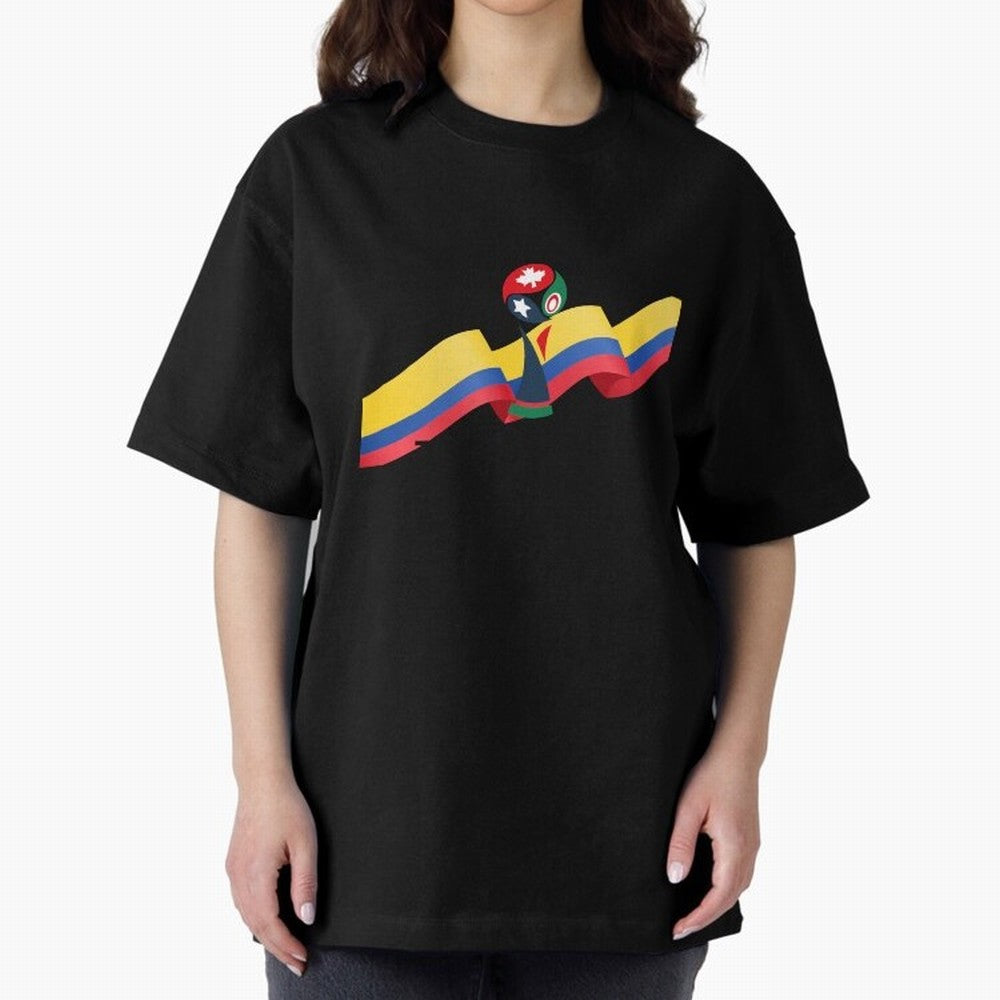 World Cup 2026 Team Colombia Oversized T-Shirt Join FIFA World Cup 2026 Group Stage for Fans of Mbappe and France, Bringing Retro Football Energy, Iconic Rivalries, Trophy Chase Drama and Stadium Atmosphere; Ideal for Fans Who Follow Messi,