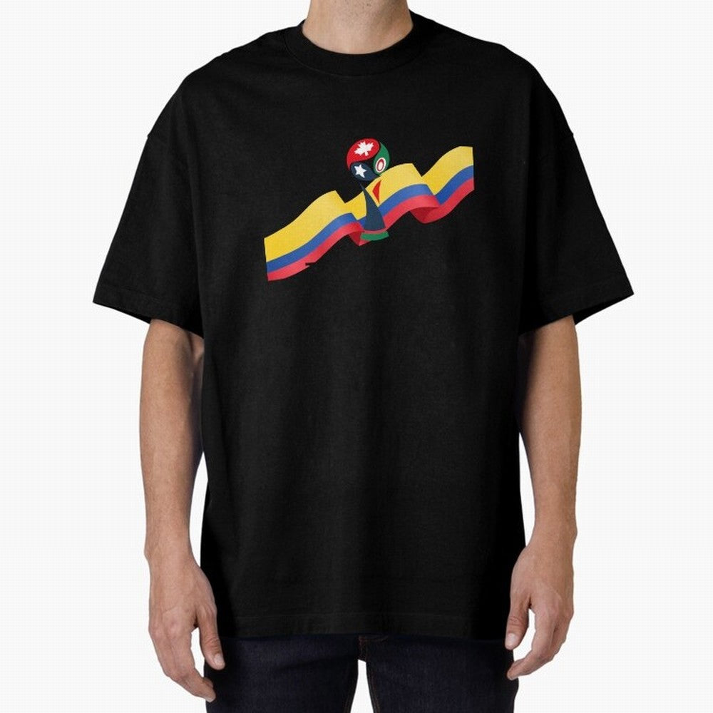 World Cup 2026 Team Colombia Oversized T-Shirt Join FIFA World Cup 2026 Group Stage for Fans of Mbappe and France, Bringing Retro Football Energy, Iconic Rivalries, Trophy Chase Drama and Stadium Atmosphere; Ideal for Fans Who Follow Messi,