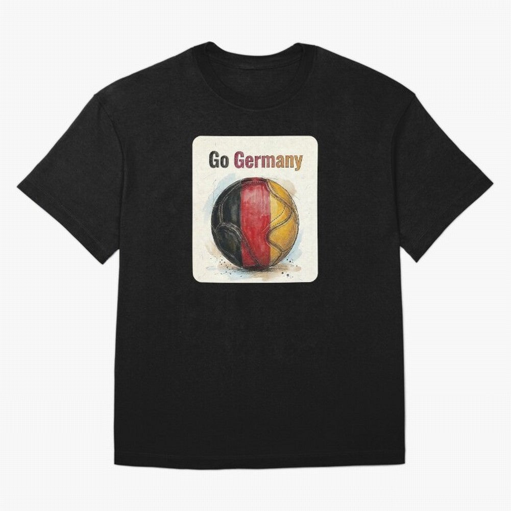 Go Germany Soccer Ball Flag | German Football Fan Graphic Tee Oversized T-Shirt Live for the Drama of FIFA World Cup 2026 Spirit, Celebrating Brazil, CR7, Fan Favorite Moments, National Team Passion, Big Match Drama and Soccer History; Perfect for
