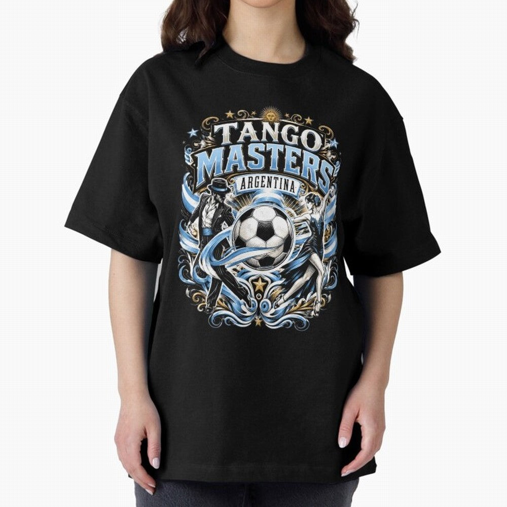 Tango Masters Argentina World Cup 2026 Oversized T-Shirt Fuel Global Football Passion for FIFA World Cup 2026 Group Stage, with Messi and Cristiano Ronaldo, Portugal, Champion Mindset, Group Stage Buzz, Knockout Tension and Passionate Fan Culture;