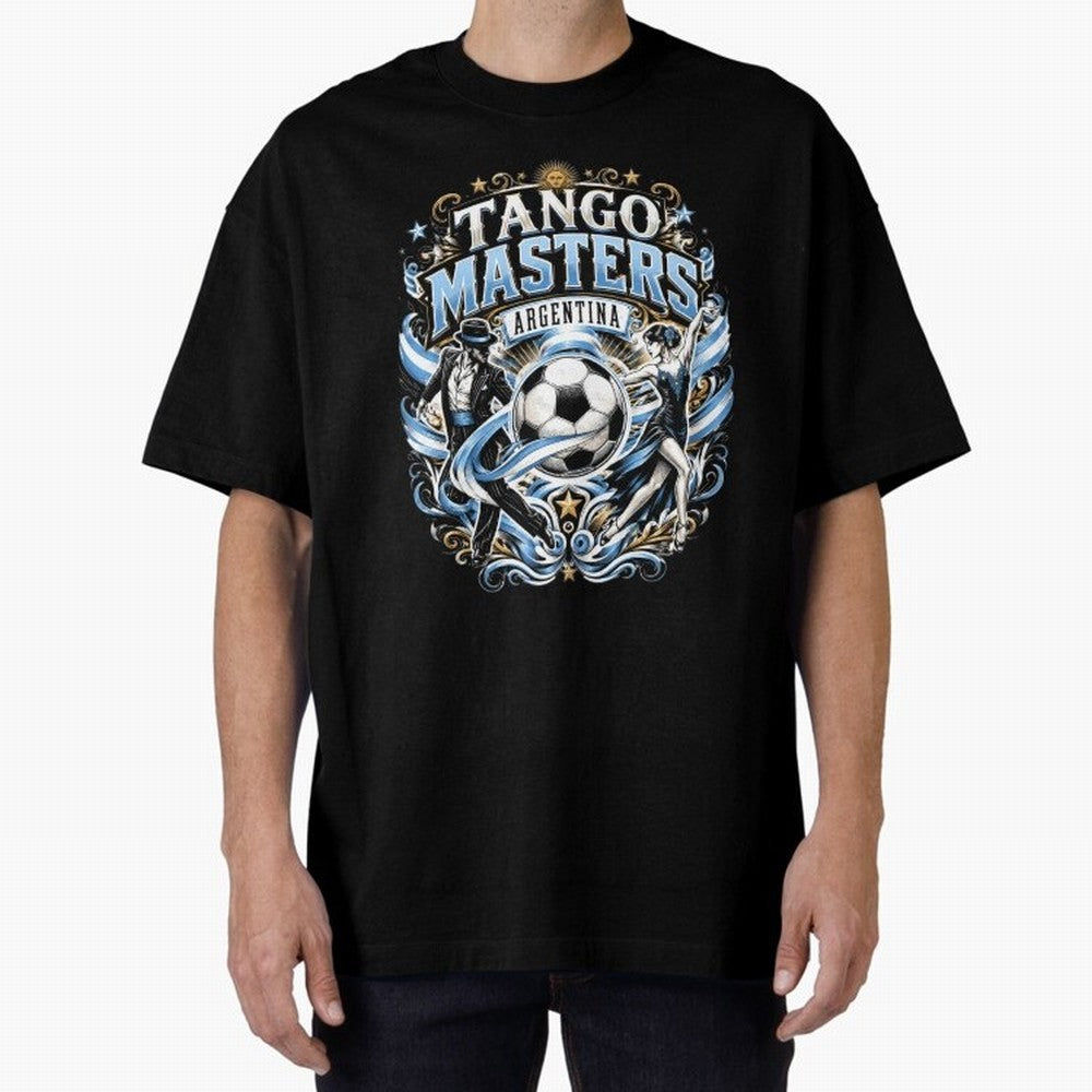 Tango Masters Argentina World Cup 2026 Oversized T-Shirt Fuel Global Football Passion for FIFA World Cup 2026 Group Stage, with Messi and Cristiano Ronaldo, Portugal, Champion Mindset, Group Stage Buzz, Knockout Tension and Passionate Fan Culture;