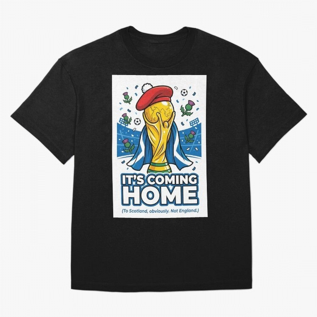It's Coming Home Oversized T-Shirt Feel the Trophy Chase of FIFA World Cup 2026 Group Stage Spirit, Highlighting France, Messi, Classic Soccer Heritage, Championship Pressure, Fan Loyalty and International Pride; Great for Supporters Who Love