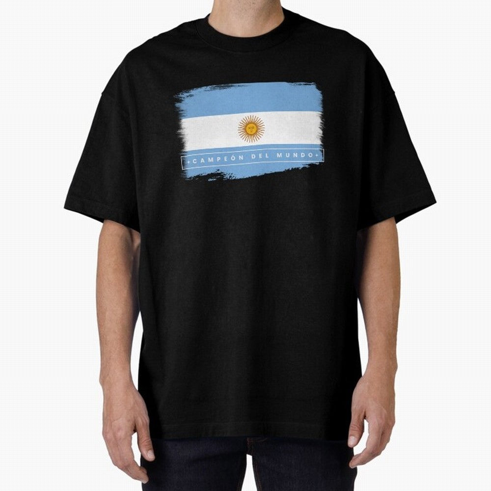 Argentina Campe¨®n del Mundo Oversized T-Shirt Step into FIFA World Cup 2026 USA Canada Mexico for Fans of Messi and Argentina, Bringing Championship Spirit, Famous Goals, Roaring Crowds and International Football Unity; Perfect for People Who Love
