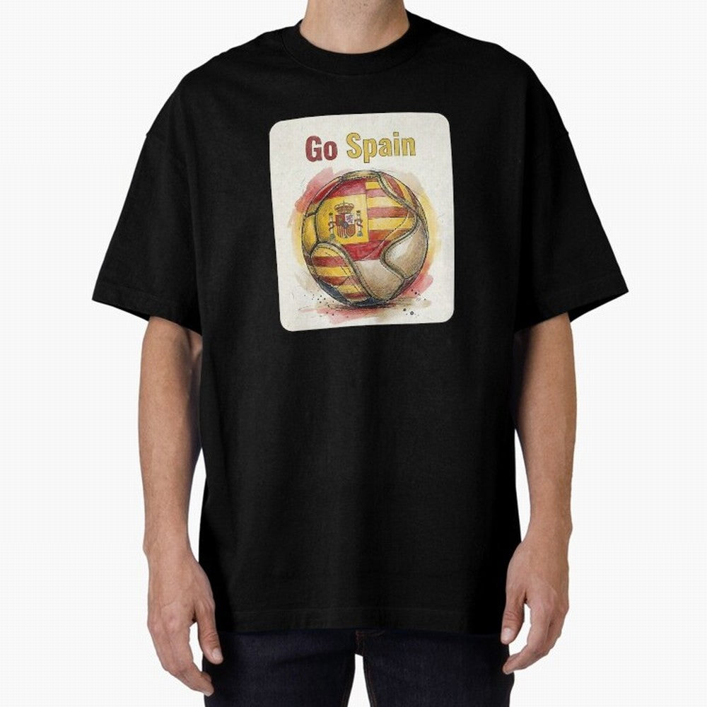 Go Spain Soccer Ball Flag | Canadian Football Fan Graphic Tee Oversized T-Shirt Unlock the FIFA World Cup 2026 Group Stage Journey through Mbappe Highlights, Argentina and Brazil Pride, Retro Football Energy, Iconic Rivalries, Trophy Chase Drama