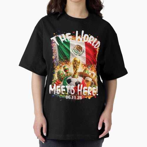 2026 World Cup Oversized T-Shirt Bring a Vintage Feel to Global Football Passion for FIFA World Cup 2026 Group Stage, Featuring Mbappe and Neymar, Brazil, Fan Favorite Moments, National Team Passion, Big Match Drama and Soccer History; Perfect for
