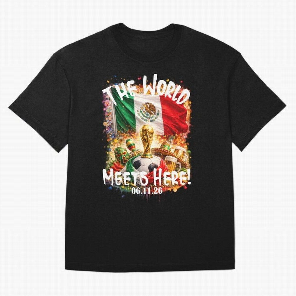 2026 World Cup Oversized T-Shirt Bring a Vintage Feel to Global Football Passion for FIFA World Cup 2026 Group Stage, Featuring Mbappe and Neymar, Brazil, Fan Favorite Moments, National Team Passion, Big Match Drama and Soccer History; Perfect for