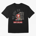 World cup 26 - Switzerland Oversized T-Shirt Honor the Football Icons of FIFA World Cup 2026 USA Canada Mexico Spirit, Connected to Portugal, Spain and Germany, Mbappe and Neymar, Football Festival Excitement, Trophy Ambitions, Country Rivalries