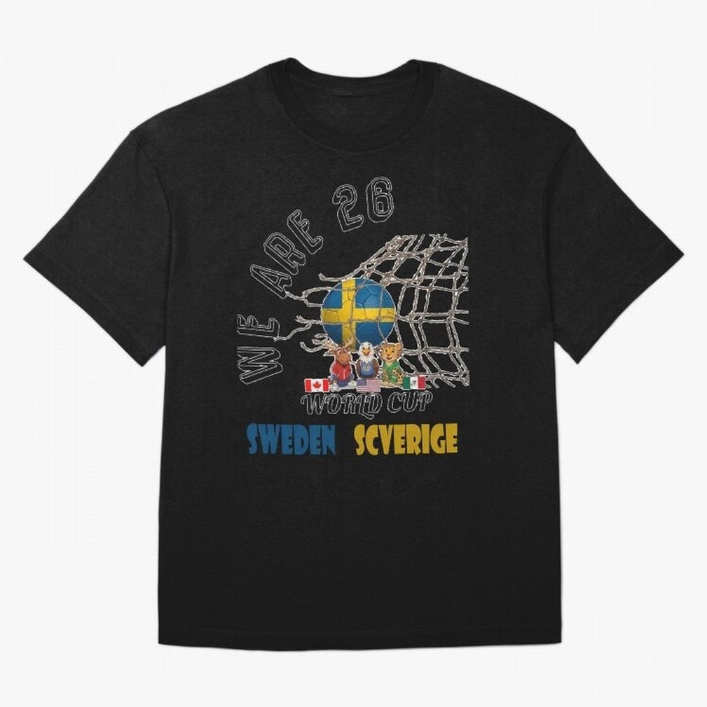 World cup 26 - Sweden Oversized T-Shirt Upgrade FIFA World Cup 2026 for Fans of Haaland and Mbappe and Brazil, Bringing Stadium Chants, National Pride, Trophy Dreams and Unforgettable Football Memories; Ideal for Fans Who Follow Messi, Cristiano