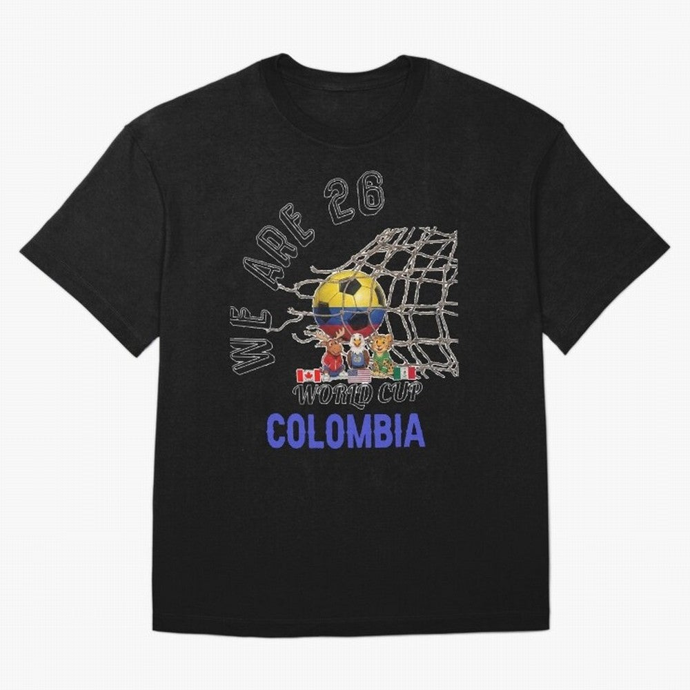 World cup 26 - Colombia Oversized T-Shirt Capture Stadium Memories from FIFA World Cup 2026 USA Canada Mexico for Fans of Messi, Neymar and Mbappe and Germany, Bringing Global Supporter Spirit, Legendary Goals, National Colors and Tournament