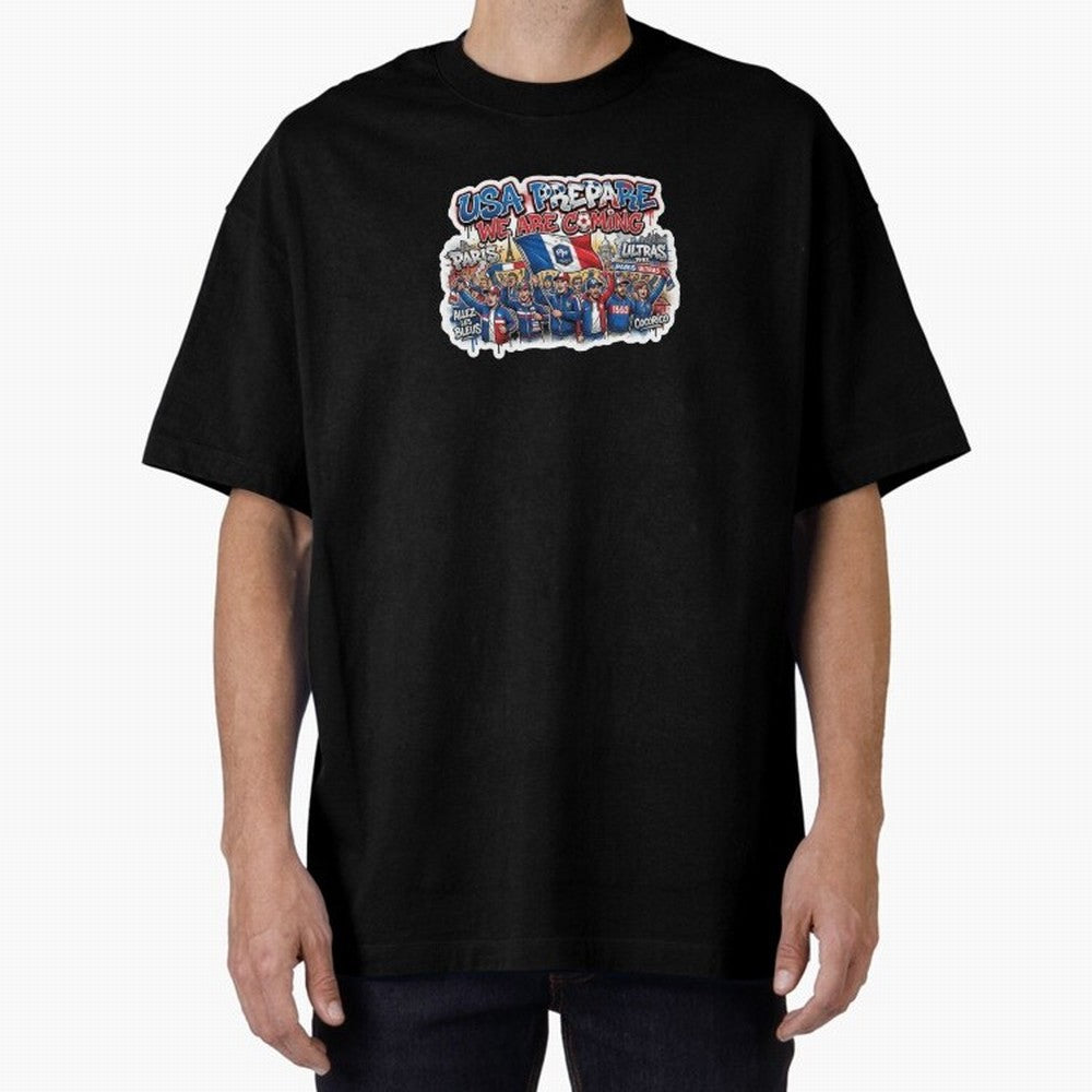 France Soccer Fans 2026 Sticker We Are Coming Oversized T-Shirt Relive Global Football Passion for FIFA World Cup 2026 Group Stage, Filled with Cristiano Ronaldo, Haaland and CR7, Spain, Worldwide Fan Energy, Dramatic Goals, Stadium Lights and