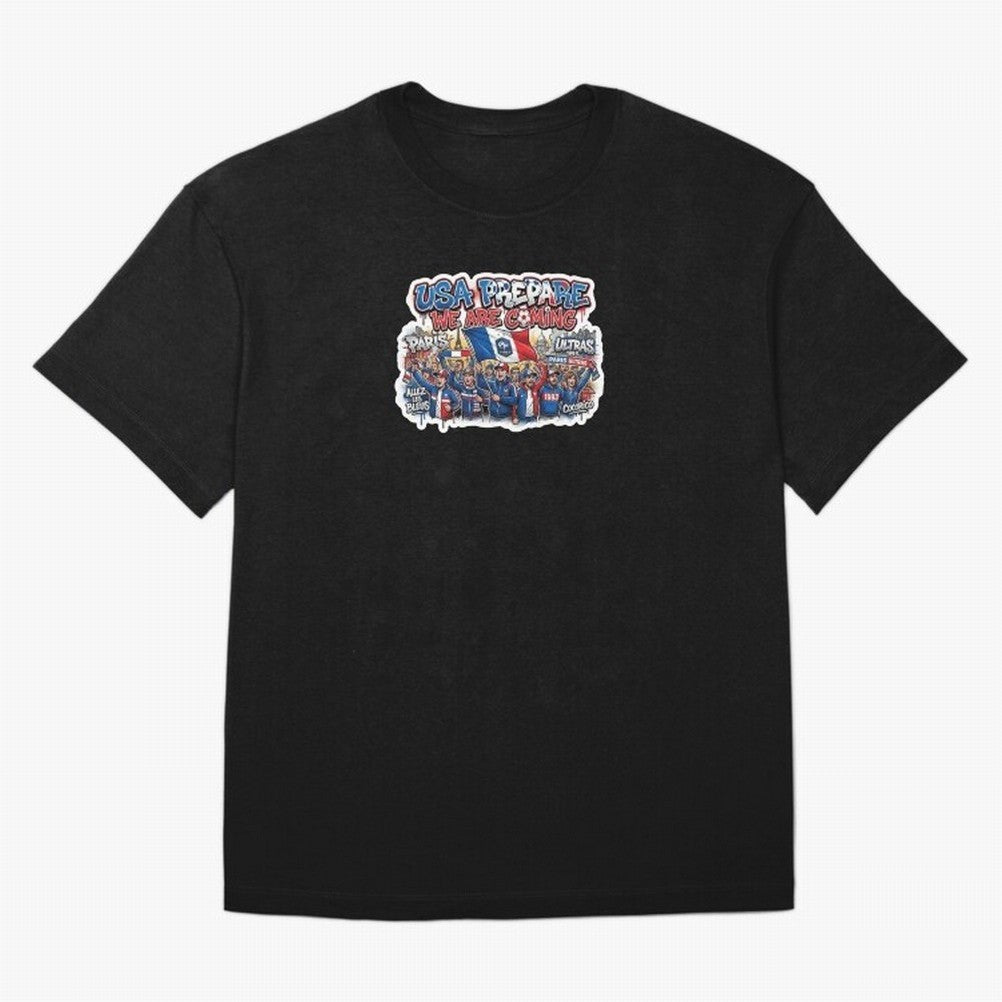 France Soccer Fans 2026 Sticker We Are Coming Oversized T-Shirt Relive Global Football Passion for FIFA World Cup 2026 Group Stage, Filled with Cristiano Ronaldo, Haaland and CR7, Spain, Worldwide Fan Energy, Dramatic Goals, Stadium Lights and