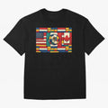 Elegant World Cup Stadiums Geometrical | Soccer Flags Mexico Canada USA Oversized T-Shirt Join the Global Buzz around FIFA World Cup 2026 Group Stage Spirit, Featuring England and Germany, Mbappe and Neymar, Football History, Final Match Energy,