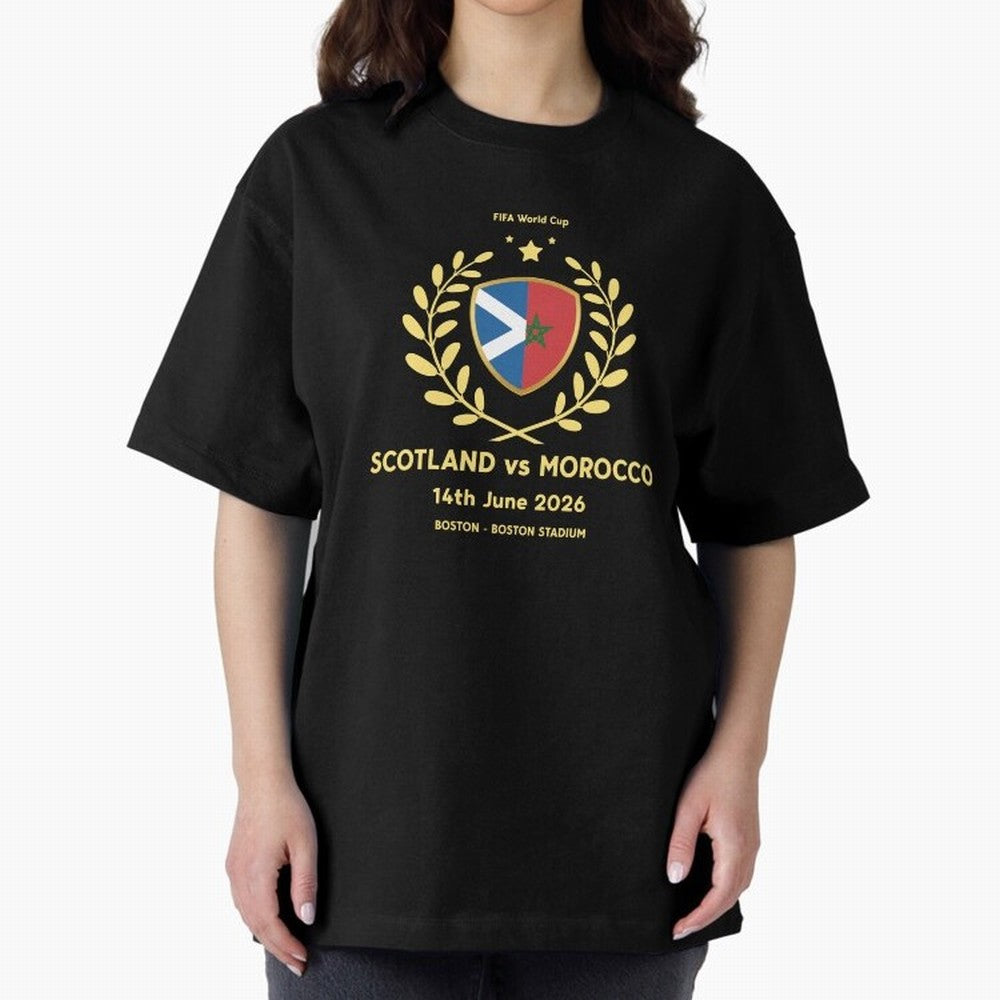 FIFA World Cup - Scotland v Morocco Oversized T-Shirt Show Your Love for FIFA World Cup 2026 Group Stage Spirit, Filled with France, Mbappe and Neymar, Retro Football Energy, Iconic Rivalries, Trophy Chase Drama and Stadium Atmosphere; Made for