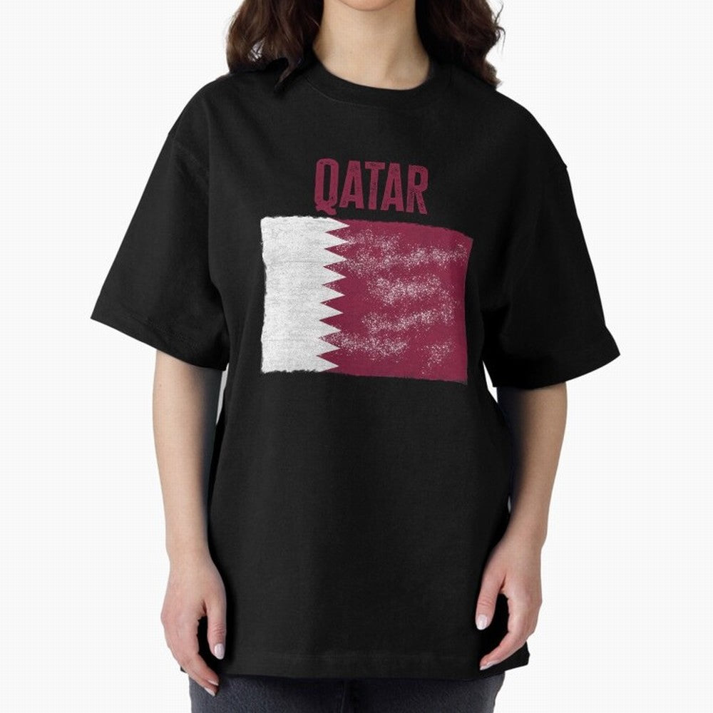 Qatar Oversized T-Shirt Celebrate the Biggest Stage of FIFA World Cup 2026 Group Stage Featuring Cristiano Ronaldo, France and Portugal Energy, Match Day Excitement, Supporter Culture, Golden Goals and Global Football Passion; Ideal for Fans Who