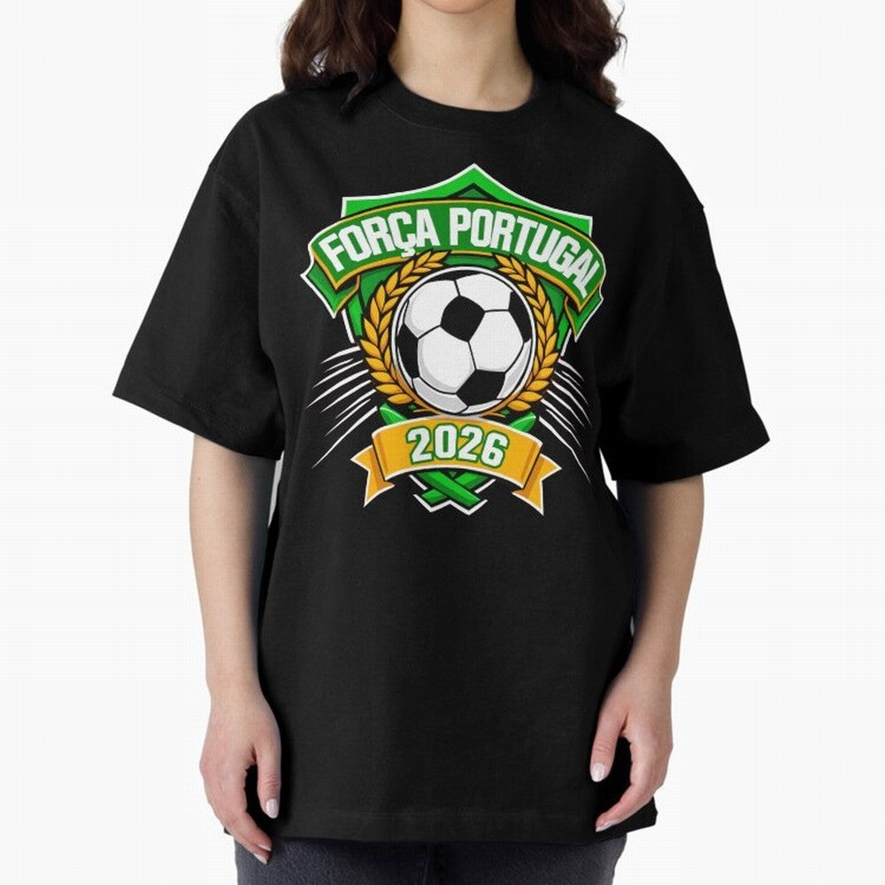 Portugal Fan Art for World Cup 2026 Oversized T-Shirt Celebrate Football Dreams Across FIFA World Cup 2026 for Fans of Neymar and Argentina and Brazil, Bringing Match Day Excitement, Supporter Culture, Golden Goals and Global Football Passion; Made