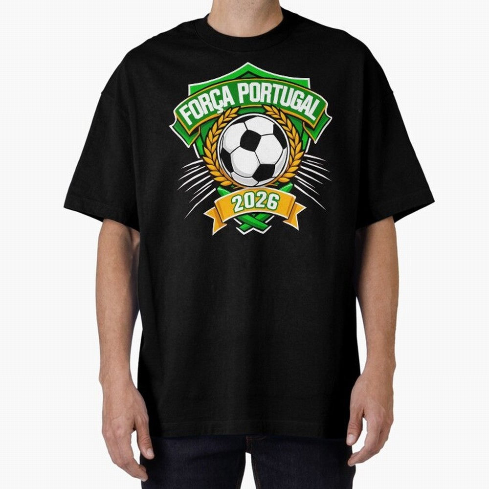 Portugal Fan Art for World Cup 2026 Oversized T-Shirt Celebrate Football Dreams Across FIFA World Cup 2026 for Fans of Neymar and Argentina and Brazil, Bringing Match Day Excitement, Supporter Culture, Golden Goals and Global Football Passion; Made