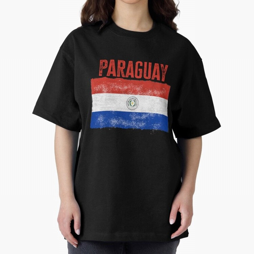 Paraguay Oversized T-Shirt Bring Retro Soccer Energy to FIFA World Cup 2026 Group Stage Spirit, Capturing England, Neymar, Classic Soccer Heritage, Championship Pressure, Fan Loyalty and International Pride; Great for Watch Parties, Sports Bars,
