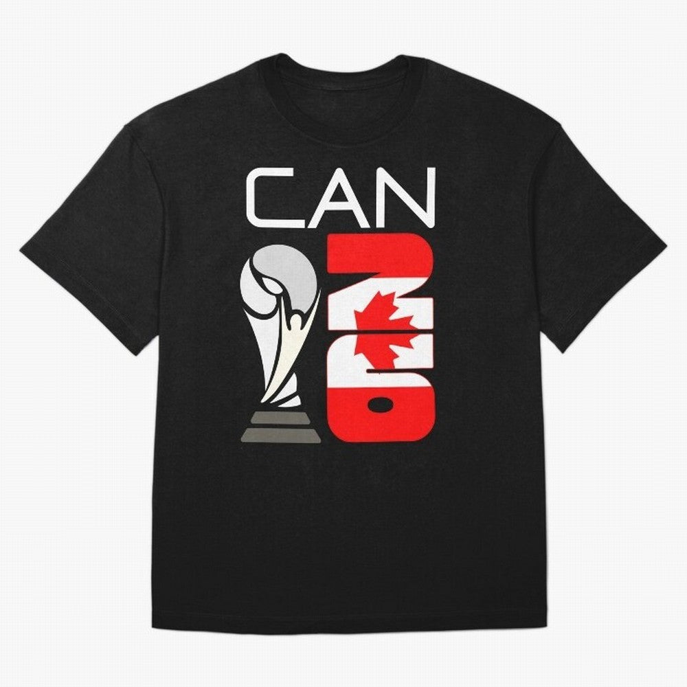 Canada 2026 Soccer World Cup Trophy Canadian Flag Design Oversized T-Shirt Show Your Stadium Side during FIFA World Cup 2026 Group Stage for Fans of Cristiano Ronaldo, Haaland and CR7 and England, France and Netherlands, Bringing Classic Soccer