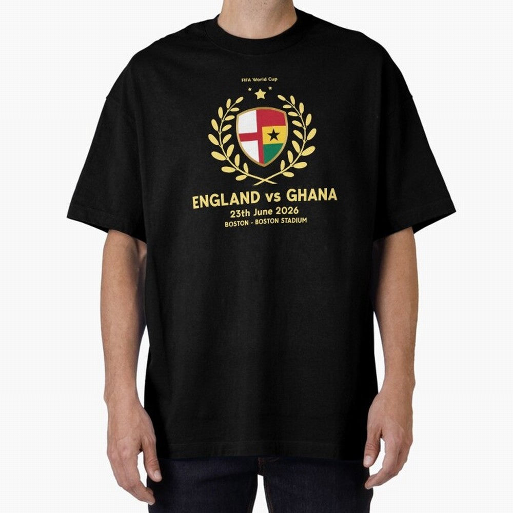 FIFA World Cup - England v Ghana Oversized T-Shirt Support Your Favorite Stars during FIFA World Cup 2026 USA Canada Mexico for Fans of Mbappe and Brazil, Portugal and Argentina, Bringing Stadium Chants, National Pride, Trophy Dreams and