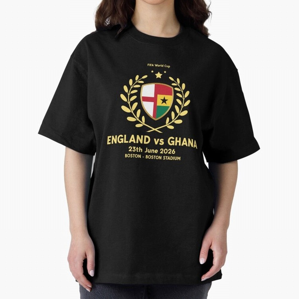 FIFA World Cup - England v Ghana Oversized T-Shirt Support Your Favorite Stars during FIFA World Cup 2026 USA Canada Mexico for Fans of Mbappe and Brazil, Portugal and Argentina, Bringing Stadium Chants, National Pride, Trophy Dreams and